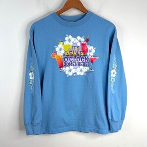 VTG Big Dogs Graphic T Shirt 2004 Its Five OClock Somewhere Womens S Long Sleeve